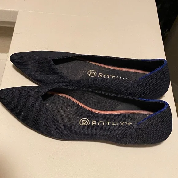 Rothy's Women's Navy and Pink Flats - Picture 4 of 5